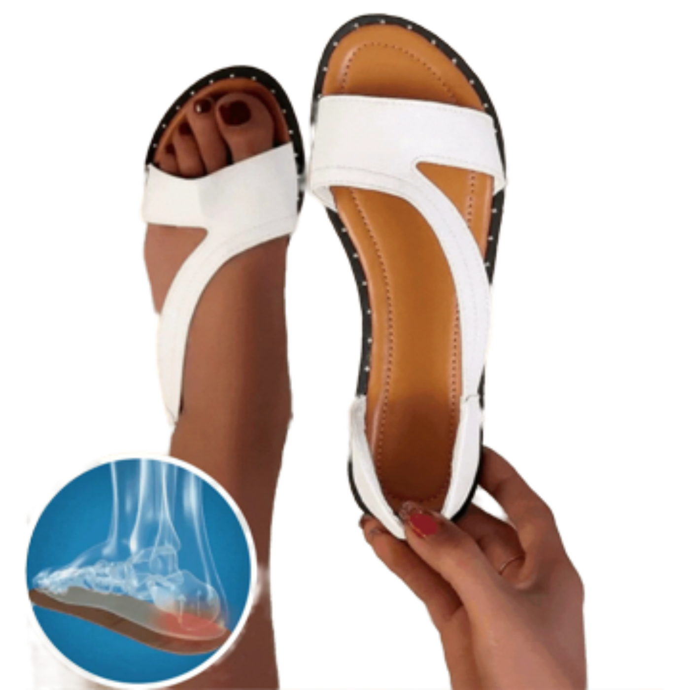 Damen Römersandalen | Offene Spitze & Slip-On Design | Sommerliche Flats für Strand, Freizeit & warme Tage