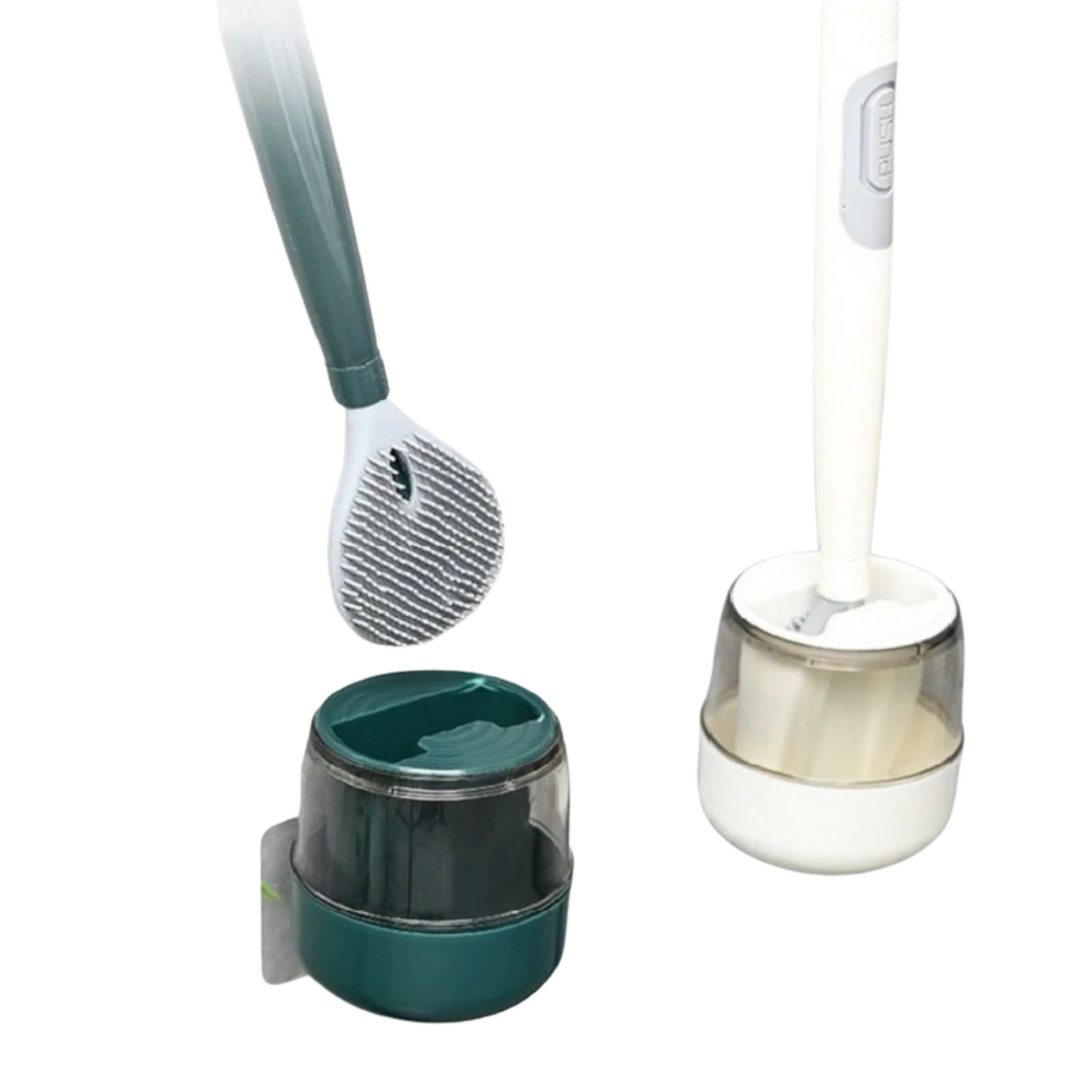 Toilettenbürste | Silikonkopf flexibel | Hygienisch & spritzfrei | Mit Halter