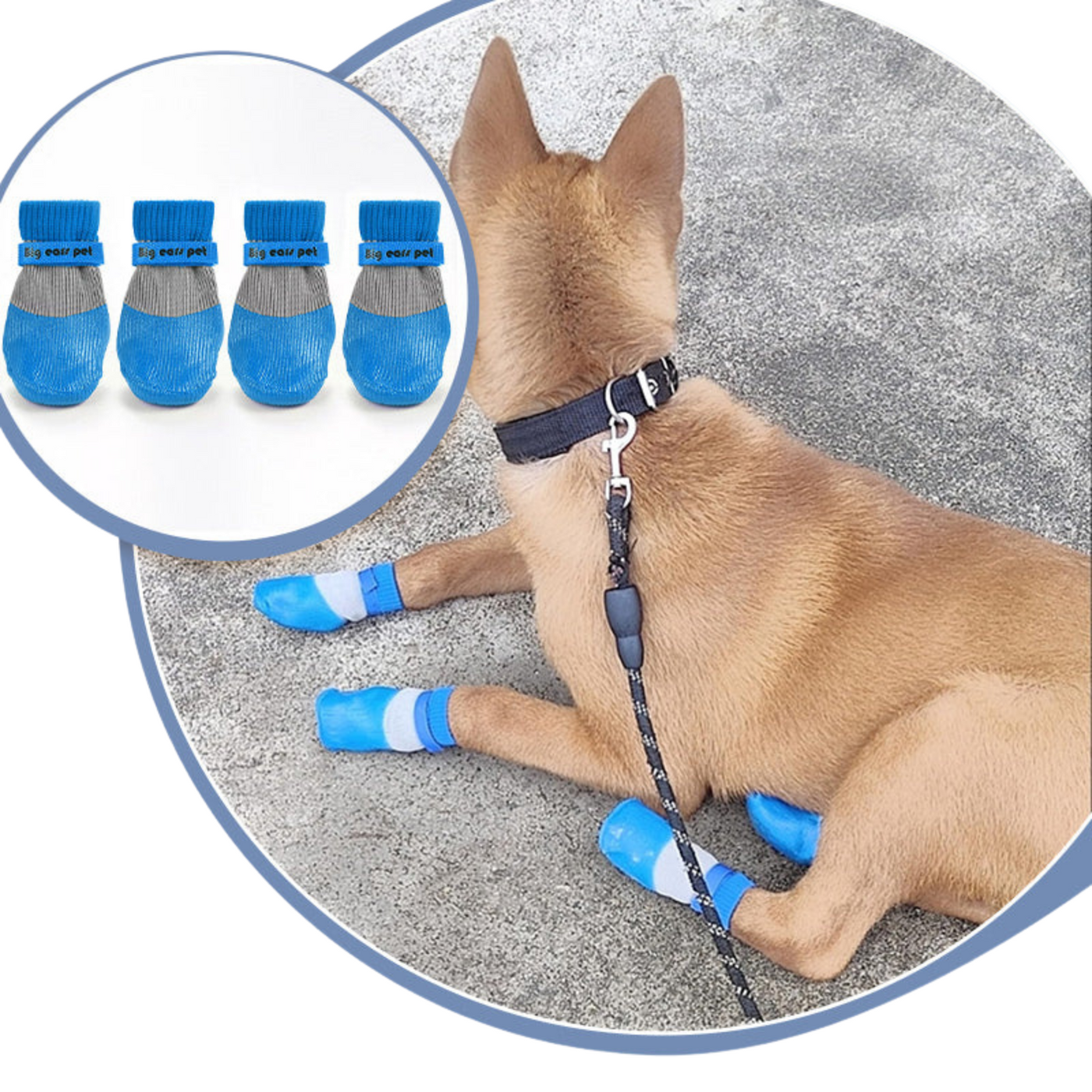 Rutschfeste Hundeschuhe Winter | Wasserdichte Hundesocken mit Silikonsohle & Klettverschluss | Schutz & Wärme für Pfoten