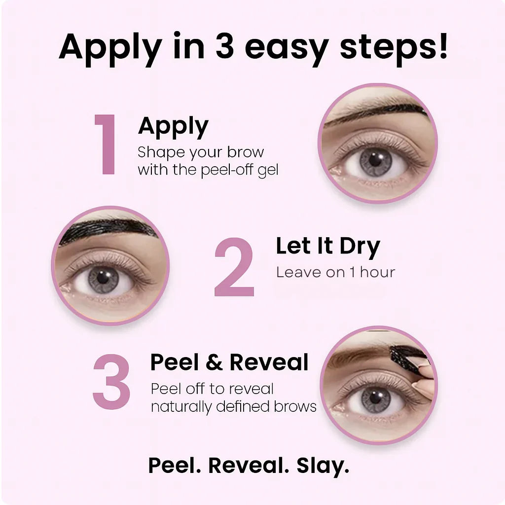 2+2 Gratis | Augenbrauen Tattoo Gel | Einfach auftragen & abziehen | Semi-permanent bis 3 Tage | Natürlicher Look, langanhaltend