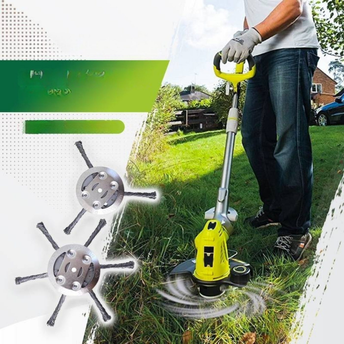 Akku Rasentrimmer 6 Zoll | 20V Lithium-Ionen | Teleskopstiel & 3-Positionen-Kopf | Umweltfreundlich