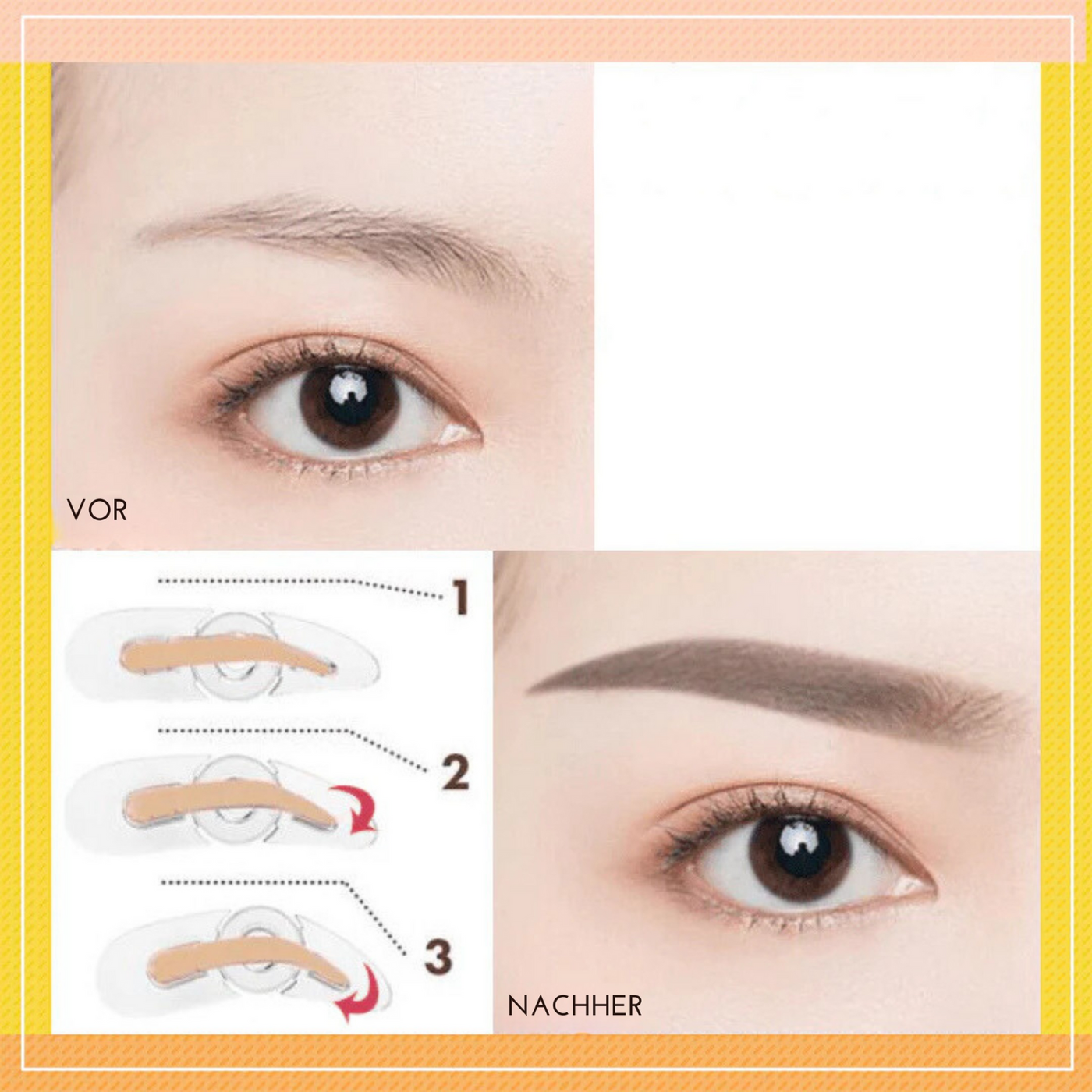 Augenbrauen Stempel | Verstellbarer Bogen | Wasserfest & Wischfest