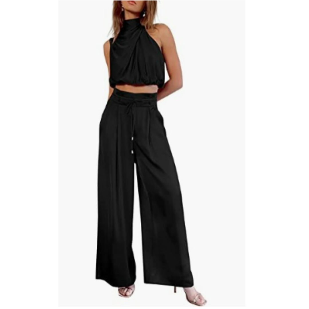 Set Aus Neckholder Top Und Hoch Taillierter Hose Für Damen | Sommer