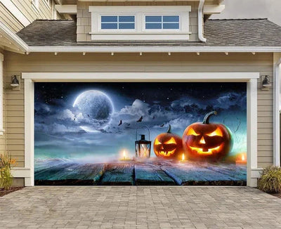 Halloween Garagentor Dekoration | Wetterfest | Langlebiges Polyester | Verschiedene Größen