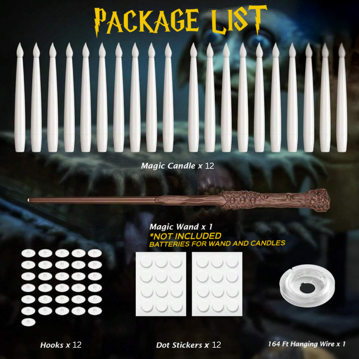 Schwebende LED Kerzen Set | 12 Stück mit Fernbedienung & Aufhängung | Flammenlose Deko
