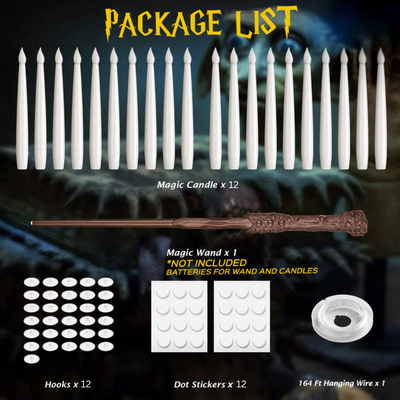 Schwebende LED Kerzen Set | 12 Stück mit Fernbedienung & Aufhängung | Flammenlose Deko