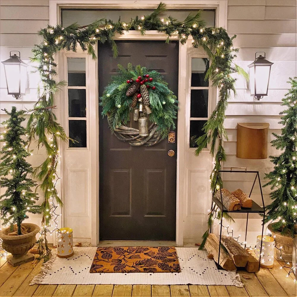Boho Weihnachtskranz mit Glocken | Tür- & Wanddekoration | Handgefertigt
