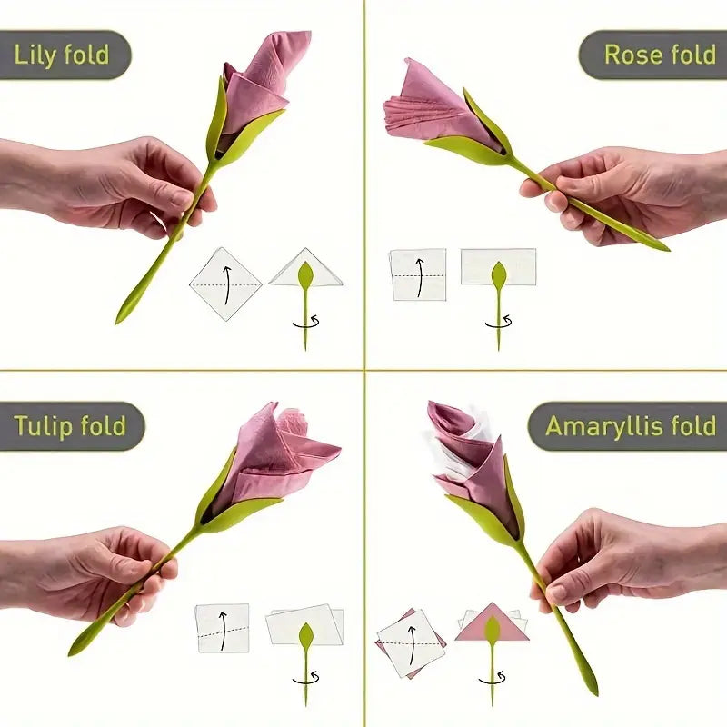 Servietten Blumenformer Set | 2 Stück | Kreative Tischdeko für Hochzeit, Sommer & Feste
