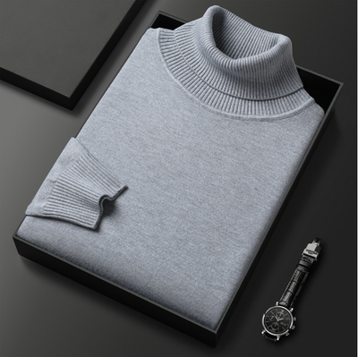 Herren Rollkragenpullover | Premium Kaschmir-Mix | Einfarbig | Weich & Warm