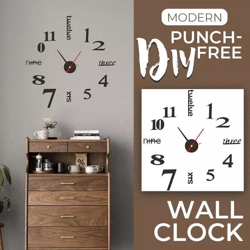 DIY Wanduhr bohrfrei | Geräuschloses Uhrwerk | Moderne Wanddeko