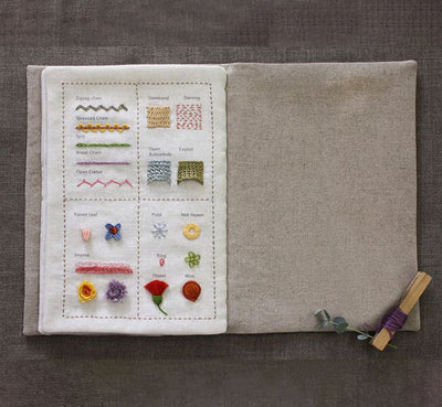 DIY Stickbuch „Stitch Book“ | 86 Stickstiche lernen | 7 Stoffseiten | Für Anfänger & Profis