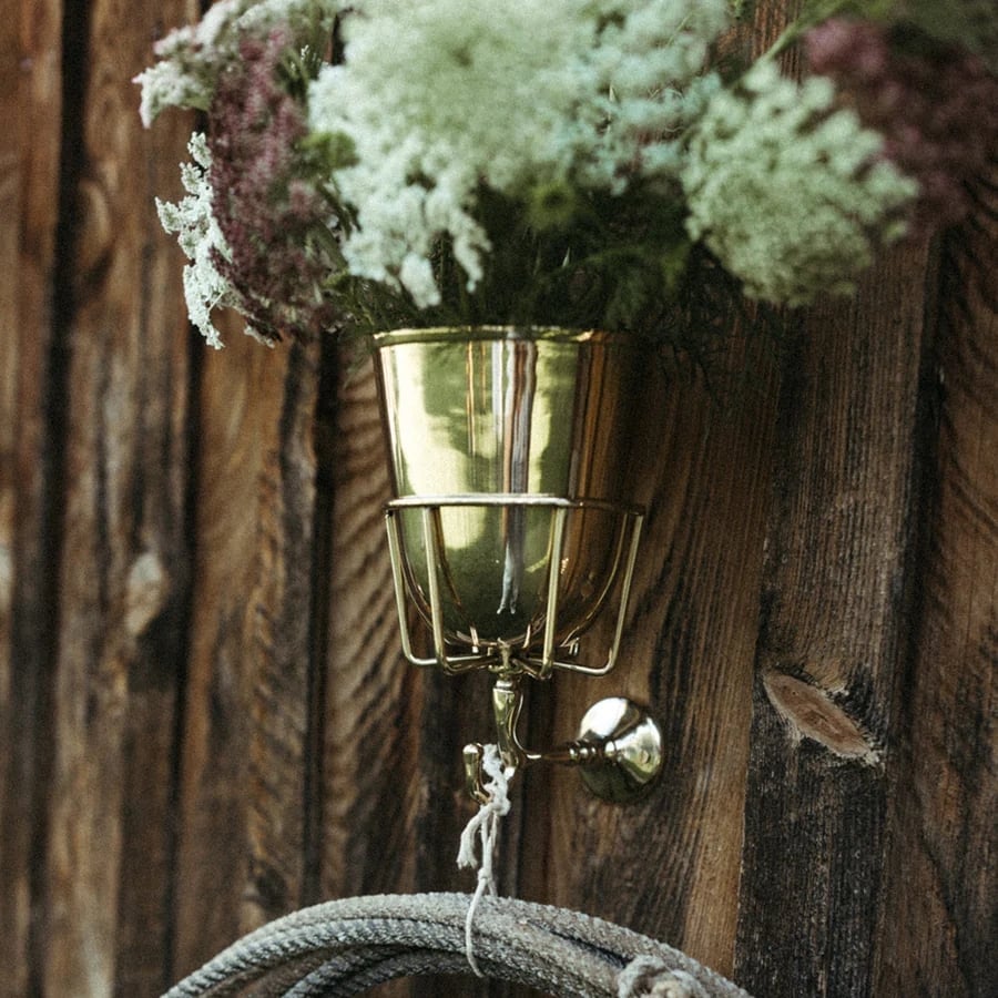 Wandgefäß im Vintage-Stil | Handgefertigt | Messing oder Nickel | Vielseitige Aufbewahrung