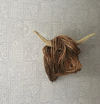 Handgefertigte Wanddeko | Resin Skulptur „Feeling Highland Cattle“ | Einzigartige Kunst für Wohnzimmer & Büro
