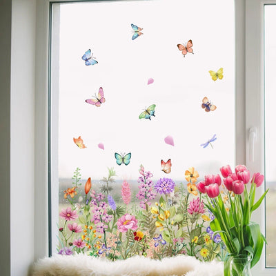 1+1 Gratis | FloralesAbziehbild™ Charmante Fensterdekoration