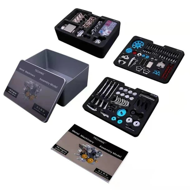 Auto Motor Modell Bausatz | 8-Zylinder | Sammlerstück aus Massivharz | Lern- & Dekoobjekt