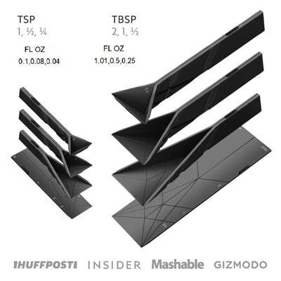 3-in-1 Faltbare Messlöffel | Magnetisch & Platzsparend | Für Trockene & Flüssige Zutaten | 6-in-1 Set