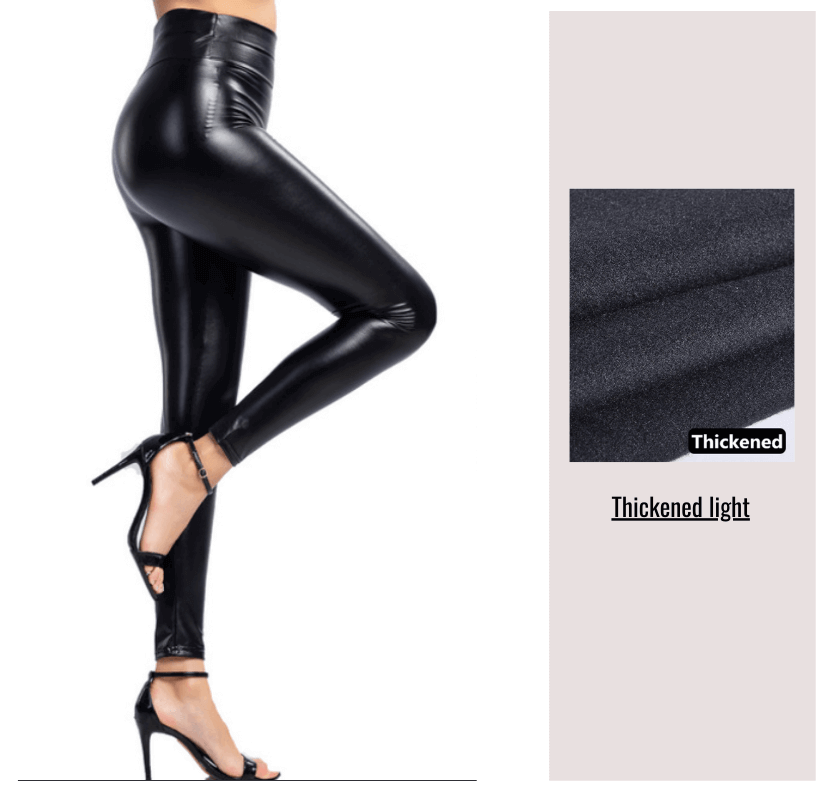 Damen Kunstleder Leggings | Figurformend mit 3D-Sculpting & breitem Bund | Atmungsaktiv, blickdicht & pflegeleicht