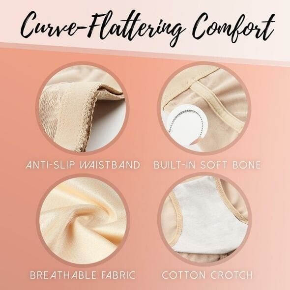 Damen Shapewear Shorts | Hochtailliert & Bauchformend | Kreuz-Kompressionszonen | Atmungsaktive Passform | KurvenForm