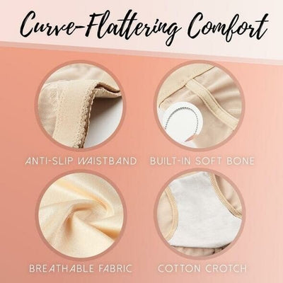 Damen Shapewear Shorts | Hochtailliert & Bauchformend | Kreuz-Kompressionszonen | Atmungsaktive Passform | KurvenForm