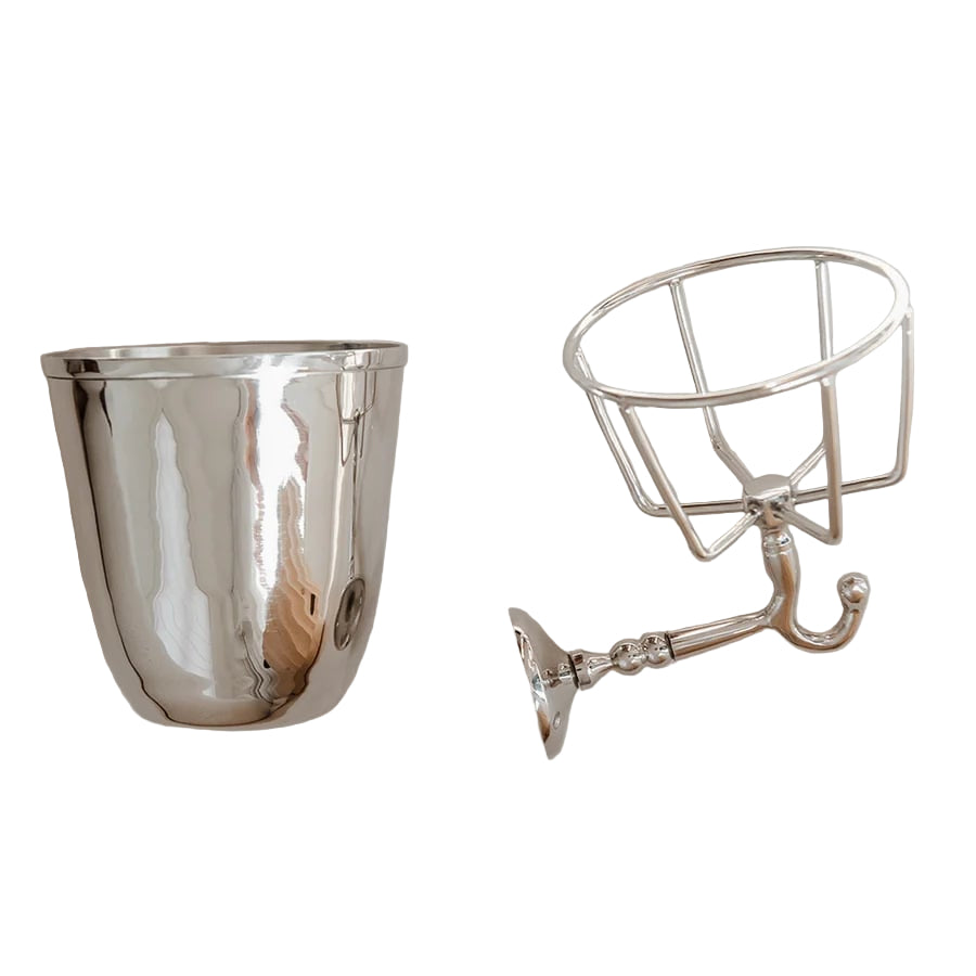 Wandgefäß im Vintage-Stil | Handgefertigt | Messing oder Nickel | Vielseitige Aufbewahrung