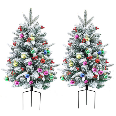 Weihnachtliche Urnen-Deko mit LED-Lichtern | Realistische Tannenzweige & Beeren | Innen- und Außenbereich