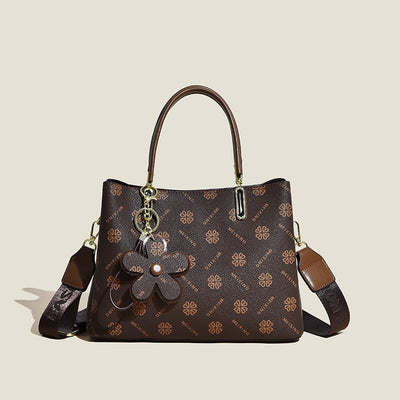 Vintage Handtasche für Damen | Blumendruck | PU-Leder