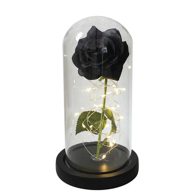 Galaxie für immer Rose Lampe | Ewige Rose im Glasdom | LED Deko Lampe | Symbol für Liebe & Zeitlose Schönheit