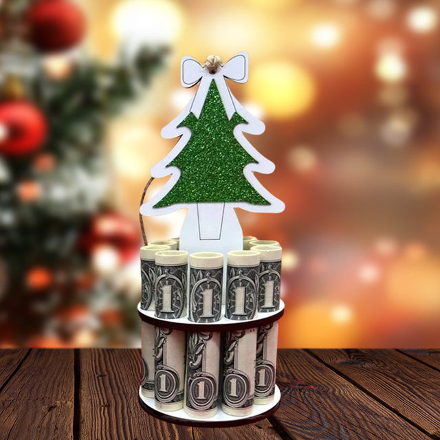 Weihnachts Geldhalter Anhänger | Holz Ornament zum Aufhängen | Kreatives Geschenk für Kinder