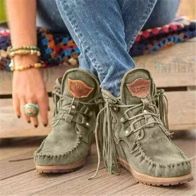 Damen Stiefeletten | Retro-Design | Weiches Wildleder-Finish | Bequeme Innensohle & Stützende Passform
