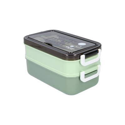 Lunchbox mit Suppenschale | Bento Box Grün | Auslaufsicher & BPA-frei | Mit Besteck & Fächern | Für Kinder & Erwachsene