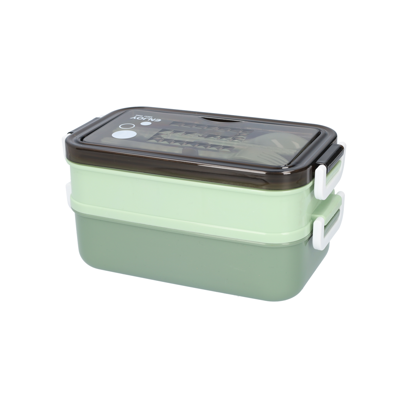 Lunchbox mit Suppenschale | Bento Box Grün | Auslaufsicher & BPA-frei | Mit Besteck & Fächern | Für Kinder & Erwachsene