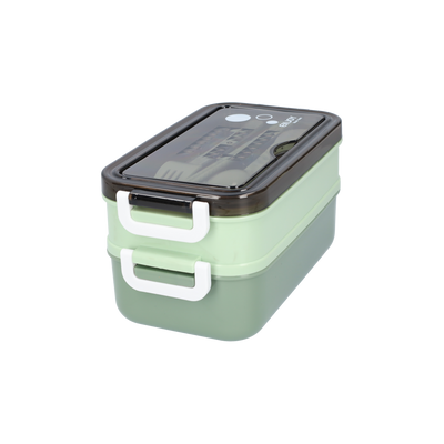 Lunchbox mit Suppenschale | Bento Box Grün | Auslaufsicher & BPA-frei | Mit Besteck & Fächern | Für Kinder & Erwachsene