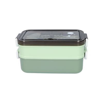 Lunchbox mit Suppenschale | Bento Box Grün | Auslaufsicher & BPA-frei | Mit Besteck & Fächern | Für Kinder & Erwachsene