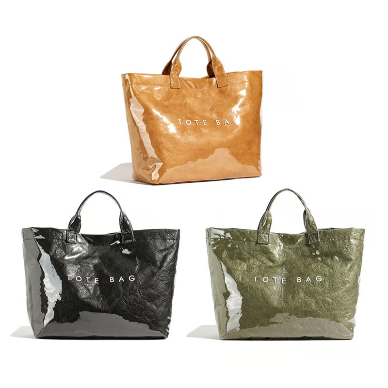 Damen Tragetasche | Große Tragetasche | Stylisch & Funktional | Kraftpapier & Polyester