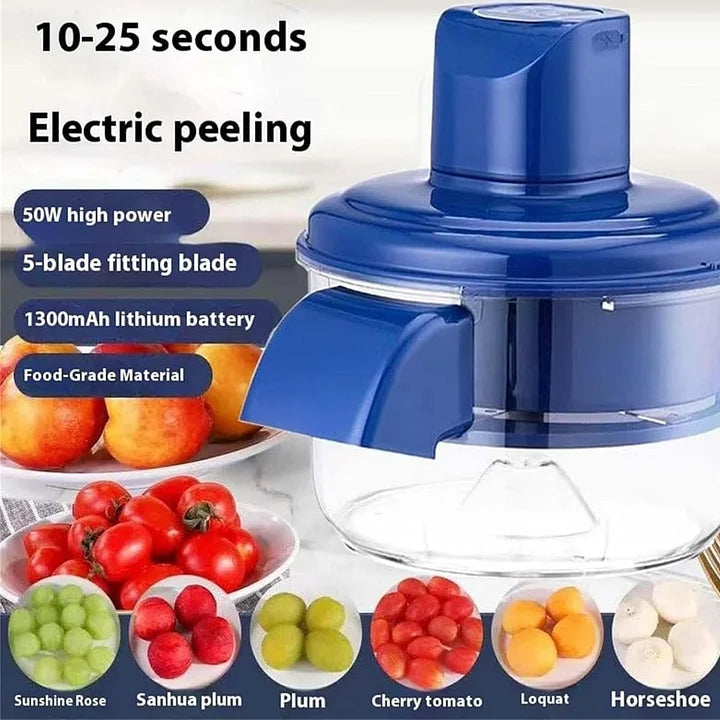 Automatischer Obstschäler | Wiederaufladbar | 50W Motor | Edelstahlklinge