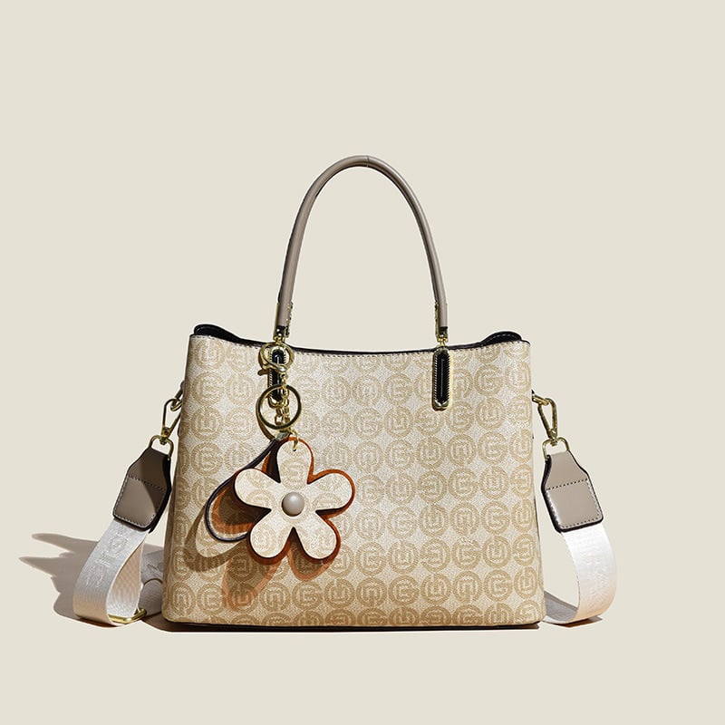 Vintage Handtasche für Damen | Blumendruck | PU-Leder