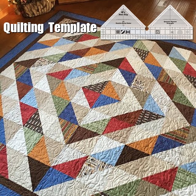 Patchwork Lineal 90° Doppelstreifen | Präzises Quilten | Zuschneiden von Dreiecken & Trapezen