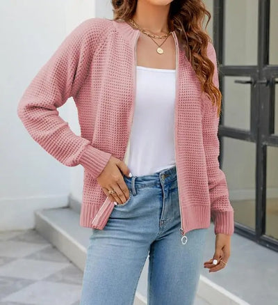Lotte - Stylistische gestrickte Weste mit Reißverschluss