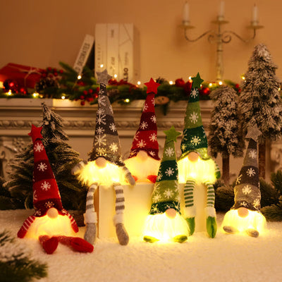 Weihnachtswichtel mit LED Licht | Handgefertigte Dekofigur | Nordisches Design