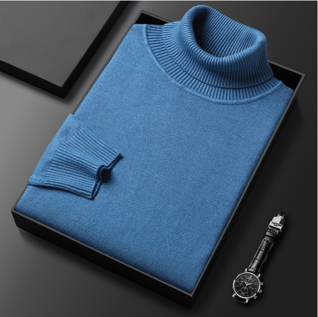 Herren Rollkragenpullover | Premium Kaschmir-Mix | Einfarbig | Weich & Warm