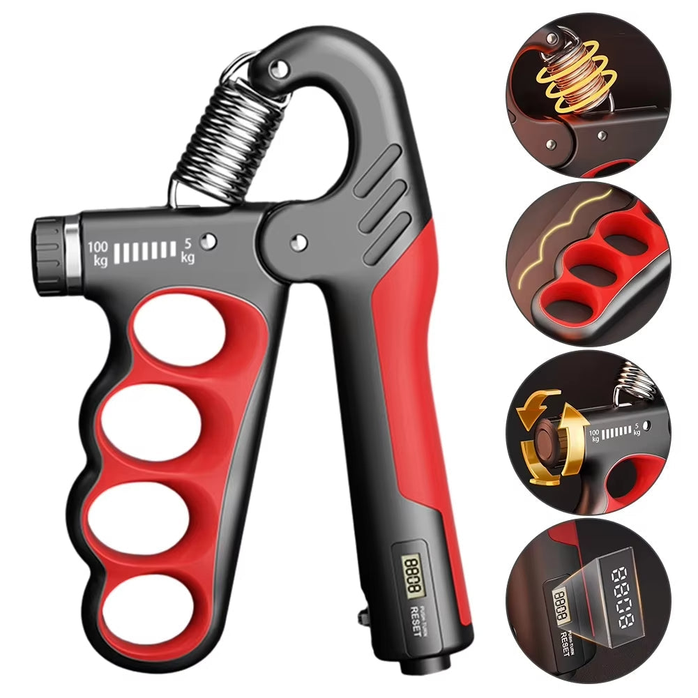 Handtrainer mit Zähler | Verstellbarer Widerstand | Griffkraft- & Unterarmtraining | Kompakt & Ergonomisch