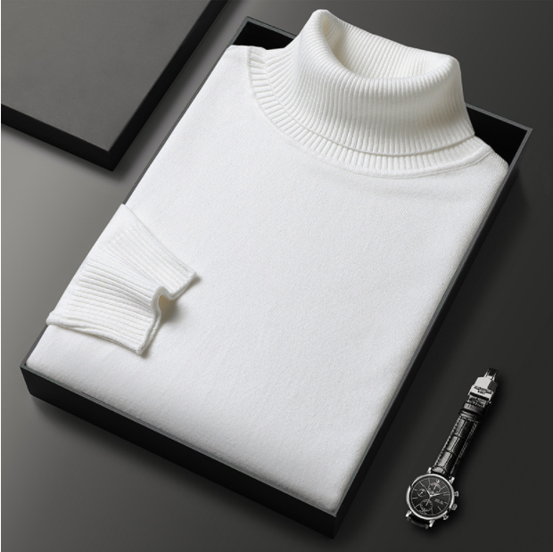 Herren Rollkragenpullover | Premium Kaschmir-Mix | Einfarbig | Weich & Warm