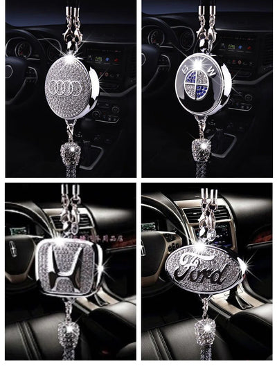 Auto-Logo Parfüm-Anhänger | Kristall & Zinklegierung | Funkelnde Dekoration & Geschenkidee