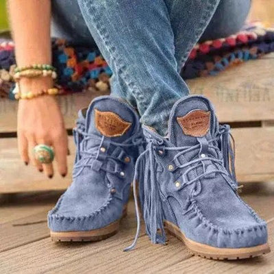 Damen Stiefeletten | Retro-Design | Weiches Wildleder-Finish | Bequeme Innensohle & Stützende Passform