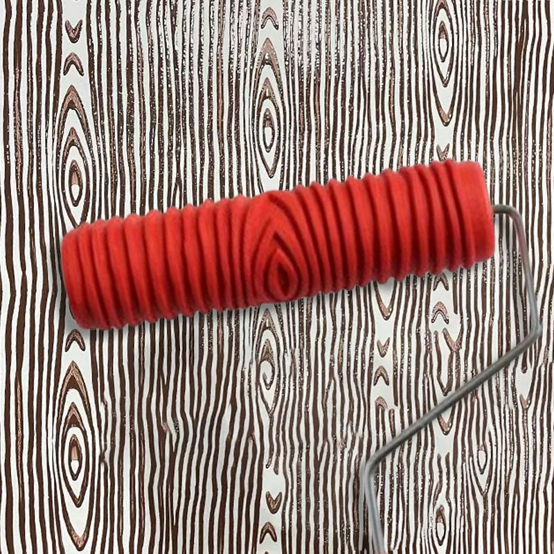 Struktur-Prägemuster Farbroller | Wanddekoration | Gummiwalze mit Griff 29cm