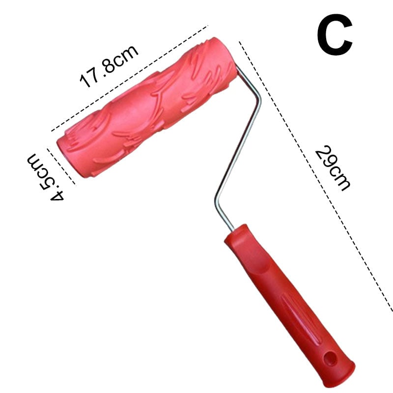 Struktur-Prägemuster Farbroller | Wanddekoration | Gummiwalze mit Griff 29cm
