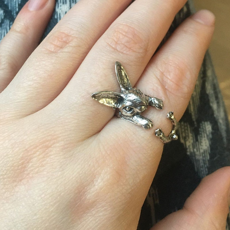 Damen Ring im Vintage-Chic | Katzen Knuckelring im Tiermotiv | Modischer Unisex Schmuck aus Zinklegierung | Party & Alltag
