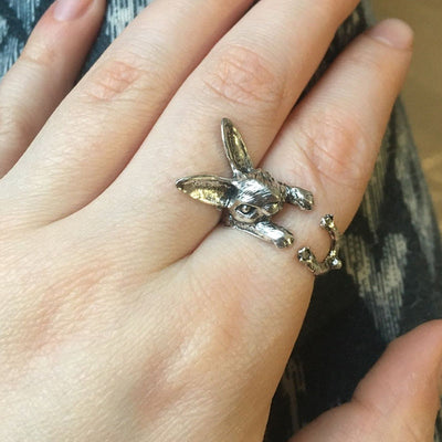 Damen Ring im Vintage-Chic | Katzen Knuckelring im Tiermotiv | Modischer Unisex Schmuck aus Zinklegierung | Party & Alltag