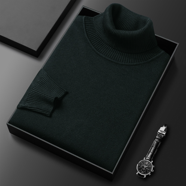 Herren Rollkragenpullover | Premium Kaschmir-Mix | Einfarbig | Weich & Warm