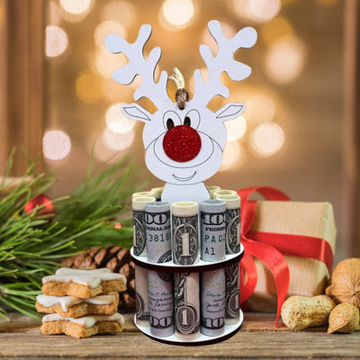 Weihnachts Geldhalter Anhänger | Holz Ornament zum Aufhängen | Kreatives Geschenk für Kinder